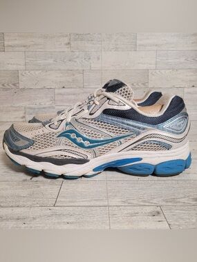 Women’s Saucony Progrid Omni 9 Blue White Mesh Running Sneakers Shoes Size 9.5